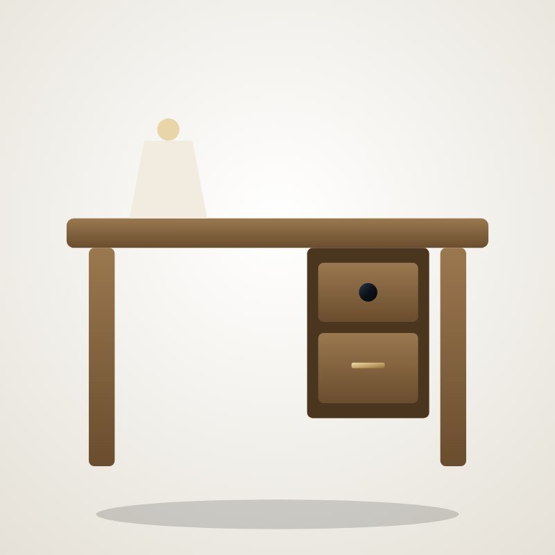 Study Desk with Hidden Safe